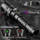 1600 Lumens LED USB Rechargeable Tactical Mechanics Flashlight Fixed Beam