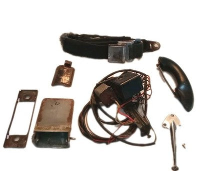 1967 VW Volkswagen Bug Seat Belts- Rear View Mirror- Radio Faceplate - Parts Lot