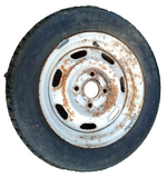 1973–81 Toyota Celica Corolla 14x5.5 OE Steel Wheel Rim With Studded Winter Tire