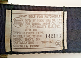 1975 TOYOTA COROLLA 3 Point Seat Belt Set W/ Plastic Covers 142103 Toki Rika Co.